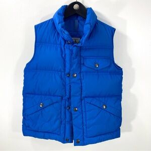 Lands’ End Kids Royal Blue Down Insulated Snap Front Puffer Vest Jacket S 8